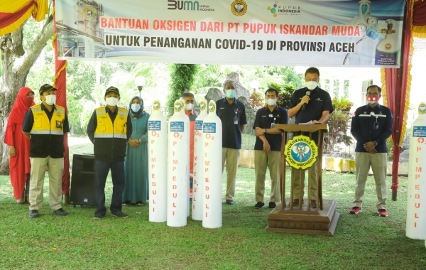 PT Pupuk Iskandar Muda Bantu Oksigen untuk Penanganan Covid-19 di Aceh